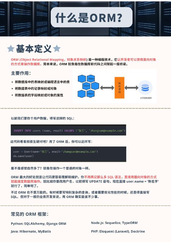 没事学点编程小知识：什么是ORM（对象关系映射）？#编程小知识