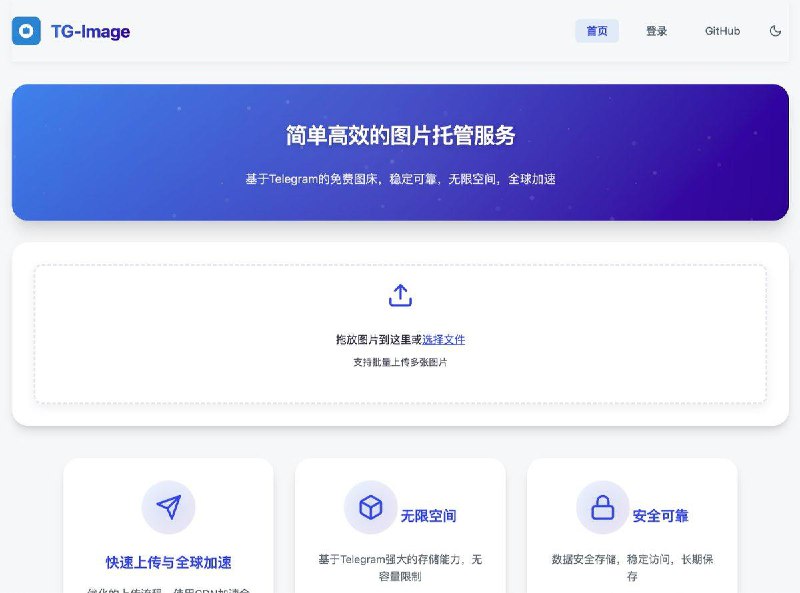现代化、高颜值的 Telegram 图片托管服务TG-Image   