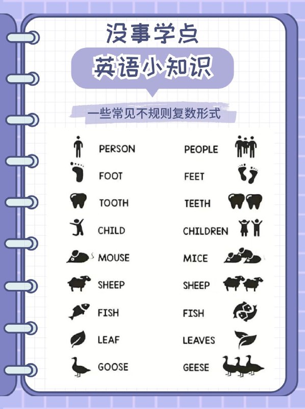 没事学点英语小知识一些常见的不规则复数形式