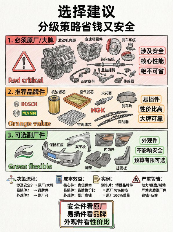 原厂件vs副厂件：差价5倍怎么选？很多车友去修车，技师总会问：“要原厂的还是副厂的？” 看着几倍的差价，心里直犯嘀咕