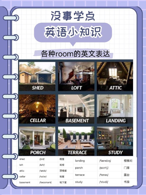 没事学点英语小知识：各种room的英文表达