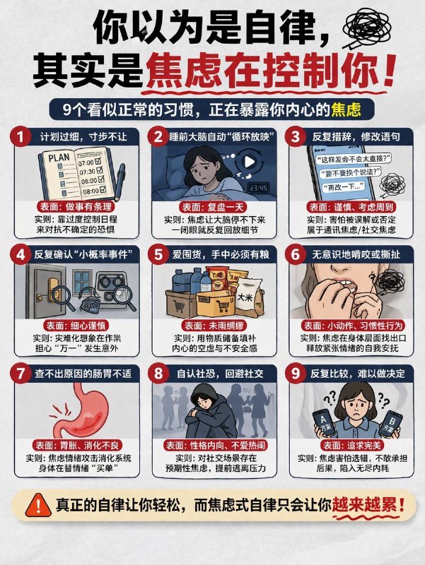 「你以为是自律 其实是焦虑在控制你」