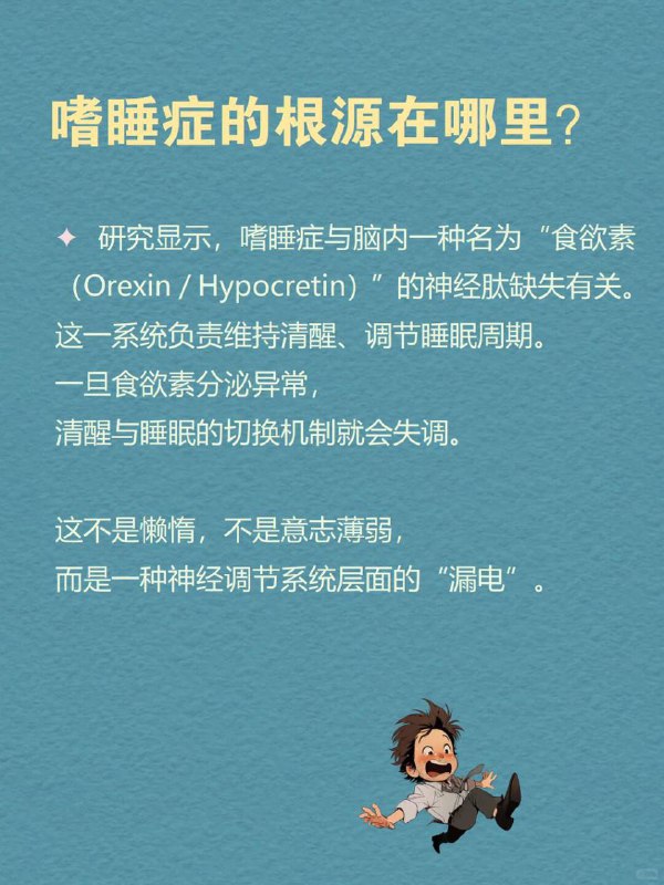 每天分享一个心理学知识｜嗜睡症🛏️ “睡着”本是一件私密、主动的事