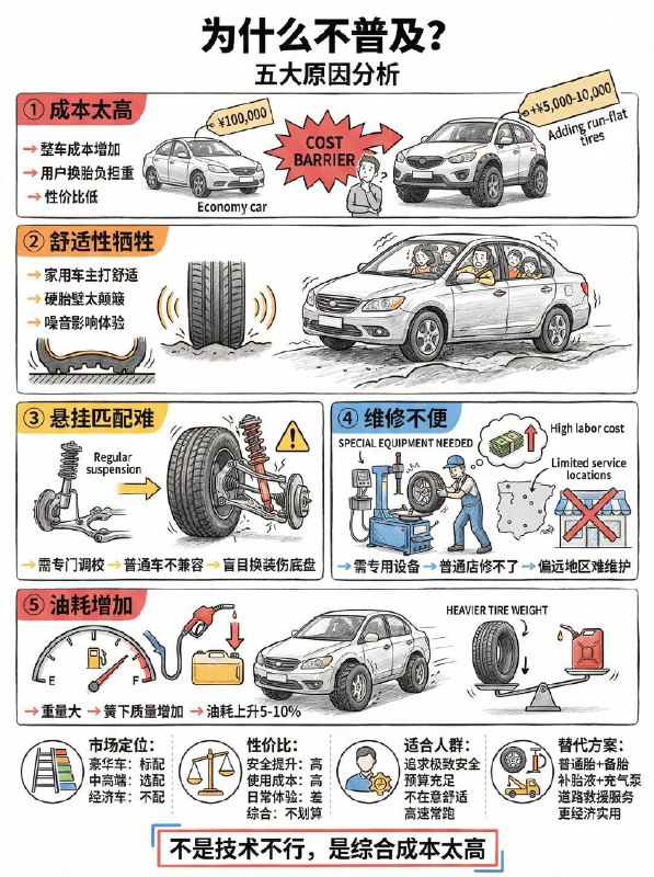 防爆胎真的“防爆”吗？1️⃣ 核心原理：硬碰硬普通胎： 胎壁薄，全靠气压撑着，一旦漏气瞬间塌陷