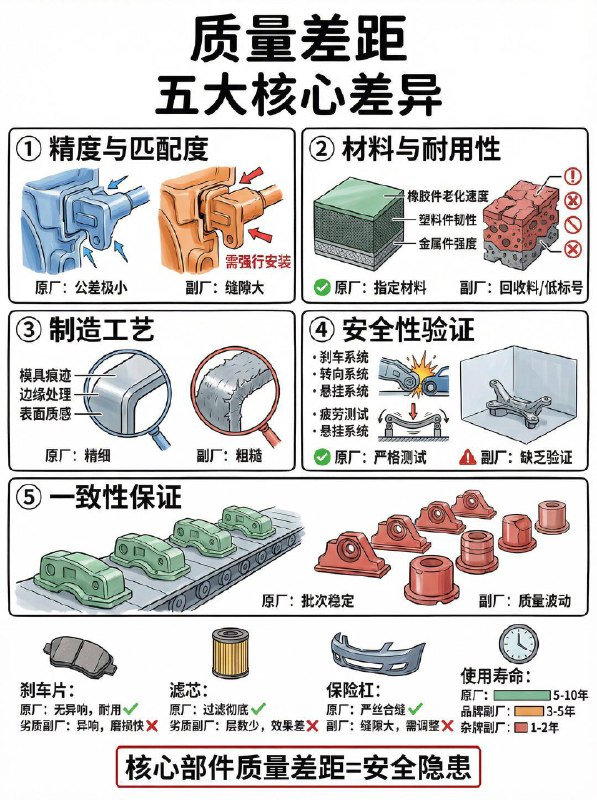 原厂件vs副厂件：差价5倍怎么选？很多车友去修车，技师总会问：“要原厂的还是副厂的？” 看着几倍的差价，心里直犯嘀咕