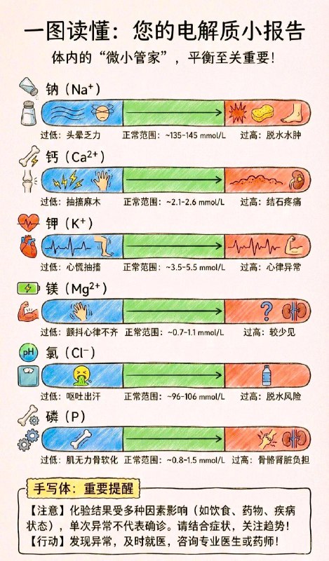 「一图读懂：电解质报告 掌握体内电解质水平 识别潜在失衡风险」