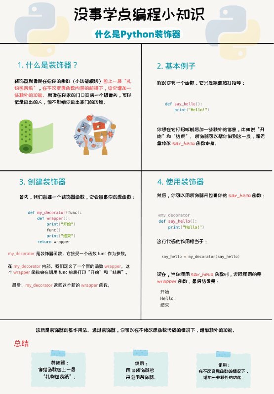 没事学点编程小知识：什么是Python装饰器#编程小知识