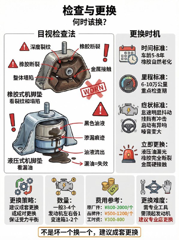 汽车小知识车子等红灯抖？多半是机脚垫坏了！🌟什么是机脚垫？它是连接发动机与底盘的“软连接”，就像一个缓冲垫，负责支撑发动机并吸收制动