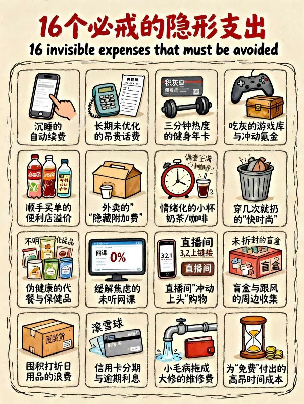 十六个必戒的隐形支出