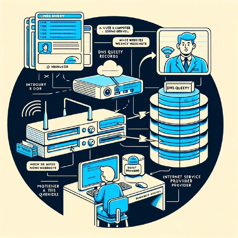 2. DNS查询记录：当用户尝试访问一个网站时，他们的设备会先向DNS服务器发送查询，以解析网站的IP地址