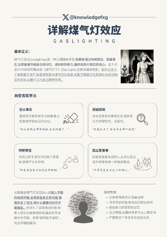 比 PUA还强大的精神控制手段，详解“煤气灯效应”#心理学小知识