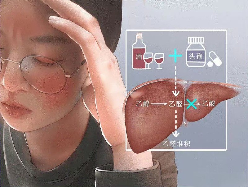 「医药科普：服用头孢类药物前后 7 天禁止饮酒 包括含酒精饮料」需要引起足够重视，特别是年底了，各种应酬聚会增加，会出现“双硫仑样反应（Disulfiram-like reaction）”，造成休克甚至死亡！双硫仑样反应是一种由某些药物（如头孢类、硝咪唑类抗生素）与酒精（酒类、含乙醇的食物/药品）同时作用，导致体内乙醛大量蓄积而引起的严重中毒反应，表现为面部潮红、头痛、恶心、呕吐、心悸、呼吸困难，重者可休克甚至危及生命