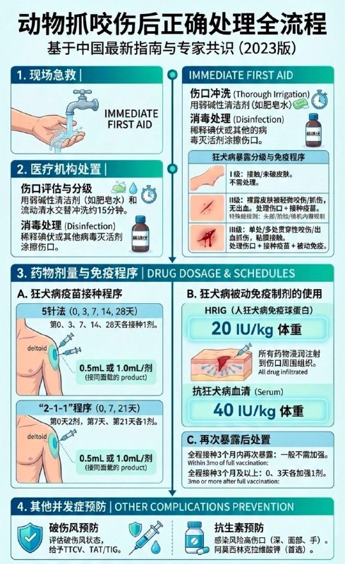 「医学科普：动物抓咬伤后正确处置流程」