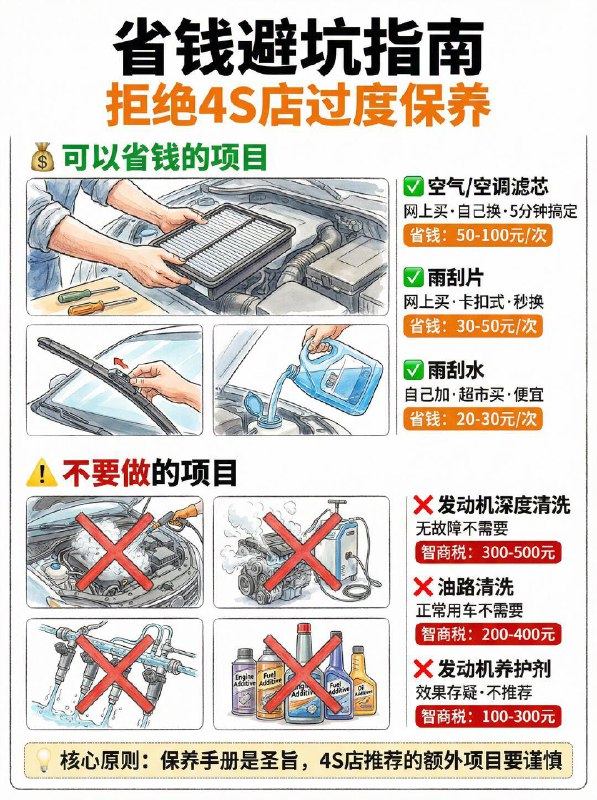 汽车小知识新手司机必看！车辆保养周期表1️⃣ 保养核心原则：先到为准！⏱️里程与时间：保养遵循“先到为准”原则