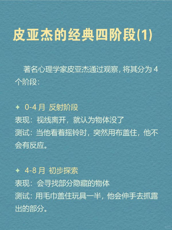 每天分享一个心理学知识｜客体永存🧸你是不是也好奇：🤔为什么小婴儿看到你用手捂脸，就以为你消失了？👋为什么你把玩具藏在毯子下，他立刻就不找了？🧸为什么他一会儿没看到妈妈，就会大哭不止？😭" 这不是傻，而是他的大脑还没发育出「客体永存」（Object Permanence）的概念