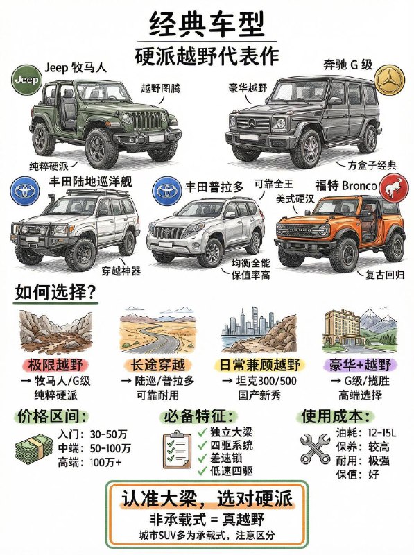 汽车小知识买SUV必看！带不带“大梁”，有啥区别？很多新手去买SUV，看着外观都很霸气，但其实市面上90%的城市SUV，骨子里只是一台“底盘加高的轿车”而已