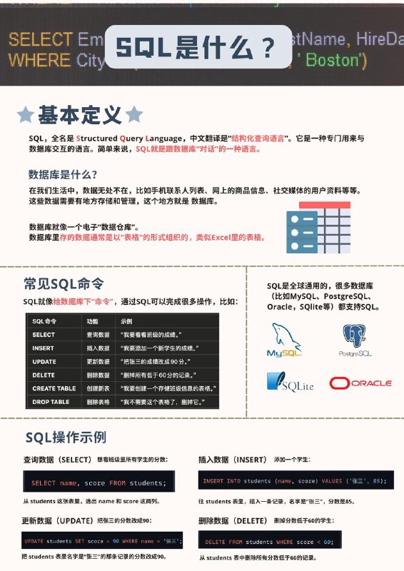 没事学点编程小知识：SQL是什么？#编程小知识