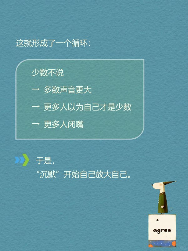 每天一个心理学知识｜沉默的螺旋 🌀你有没有过这种经历？ 在群里，或在一个评论区