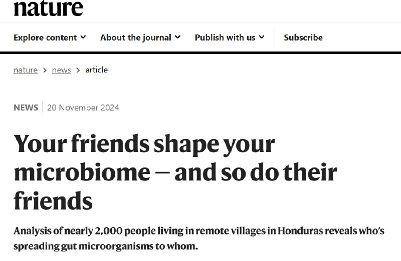 肠道微生物群中的某些病毒和细菌会改变人的肥胖风险，而人们互动越多，他们的肠道微生物组成就越相似，即使人们不住在同一个家庭