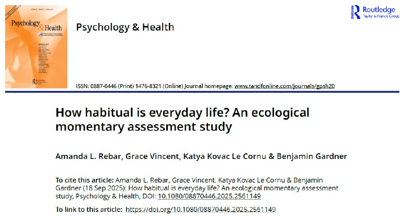 我们日常行为有多少在“自动驾驶”？研究揭示惊人真相你是否想过，每天的所作所为有多少是深思熟虑的决定，又有多少只是“跟着感觉走”？一项于2025年9月18日发表在《心理学与健康》期刊上的新研究揭示了答案 