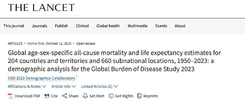 《柳叶刀》最新研究：全球人均预期寿命恢复至疫情前，中国表现如何？根据《柳叶刀》发布的《2023年全球疾病负担研究》，全球人均预期寿命在经历了新冠大流行期间的下降后，已于2023年基本恢复至2019年的水平 