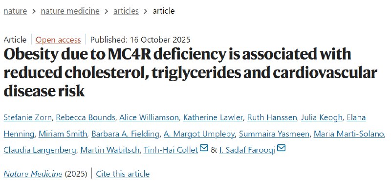 有趣的“悖论”：肥胖相关基因缺陷竟能降低心脏病风险？通常，肥胖与高血脂和心血管疾病风险密切相关 