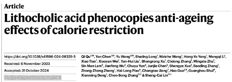 《Nature》两文连发:“不用挨饿，也能延缓衰老”，国人团队发现模拟卡路里限制延缓衰老的新效应分子和机制受到衰老研究领域广泛认可的一种延长寿命、延缓衰老的方法——卡路里限制 （calorie restriction, CR）：它是指在不造成营养缺乏的基础上，将食物的摄入量减少到原先的70%左右的饮食方式