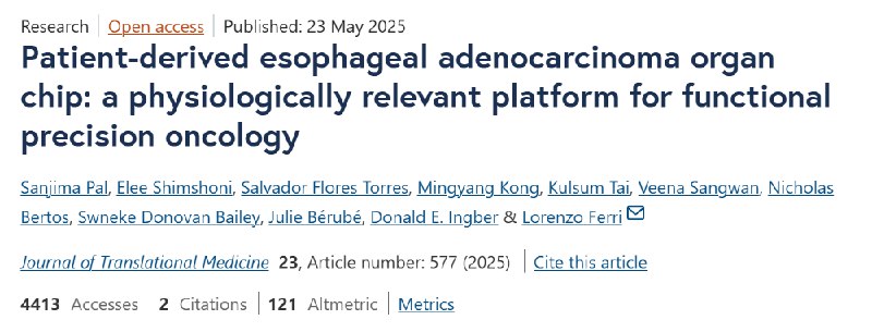 器官芯片新突破：提前“预演”化疗，为食管癌患者“试药”食管腺癌是全球第六大癌症死因，化疗是其主要治疗手段，但很多患者会产生耐药性 