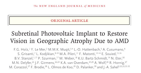 告别失明？《新英格兰医学杂志》报道视网膜植入物新进展地图样萎缩（GA）是老年黄斑变性（AMD）导致的不可逆失明主因，影响全球超500万人 