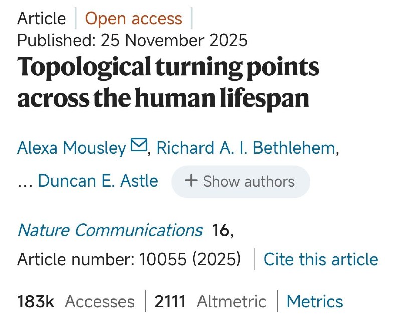 人类大脑一生经历五个"关键时期"剑桥大学科学家发现，人类大脑从早期发育到晚年经历五个"主要阶段"，每个阶段支持思考、学习和行为的方式各不相同